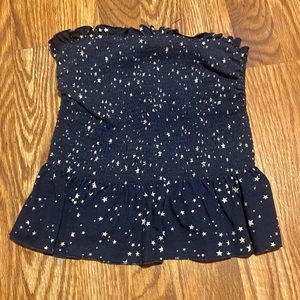 blue and white star tube top